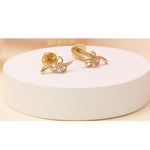 Load image into Gallery viewer, Kids Floral Diamond Stud Earrings, 14k Solid Gold, Natural Diamonds, Kids Jewelry, Gift for toddlers, girls and kids
