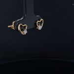 Load image into Gallery viewer, Kids Heart Diamond Stud Earrings, 14k Solid Gold, Natural Diamonds, Kids Jewelry, Gift for toddlers, girls and kids
