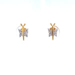 Load image into Gallery viewer, Kids Dragonfly Diamond Accents Stud Earrings, 14k Solid Gold, Natural Diamonds, Kids Jewelry, Gift for toddlers, girls and kids
