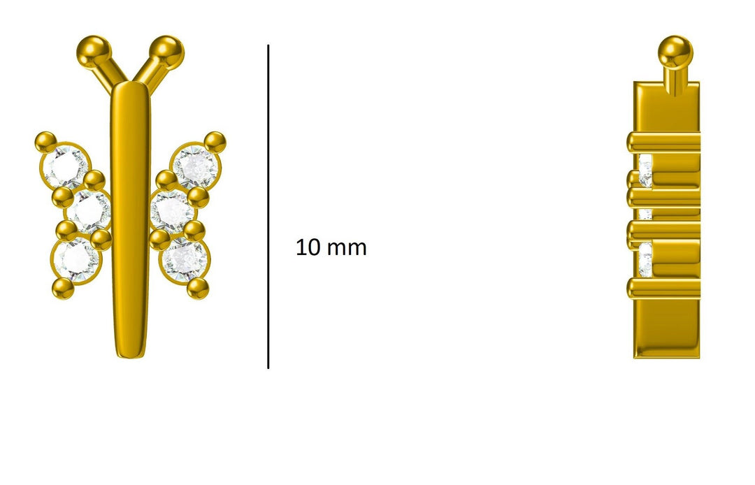 Kids Dragonfly Diamond Stud Earrings, 14k Solid Gold, Natural Diamond, Insect Jewelry, Gift for toddlers/girls, Ready To Ship, HRD Certified