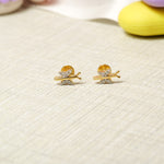 Load image into Gallery viewer, Kids Dragonfly Diamond Accents Stud Earrings, 14k Solid Gold, Natural Diamonds, Kids Jewelry, Gift for toddlers, girls and kids
