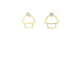 Load image into Gallery viewer, Kids Cupcake Diamond Stud Earrings, 14k Solid Gold, Natural Diamonds, Kids jewelry, Gift for toddlers, girls, and kids

