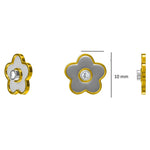Load image into Gallery viewer, Kids Enameled Flower Diamond Stud Earrings, 14k Solid Gold, Natural Diamonds, Kids jewelry, Gift for toddlers, girls and kids
