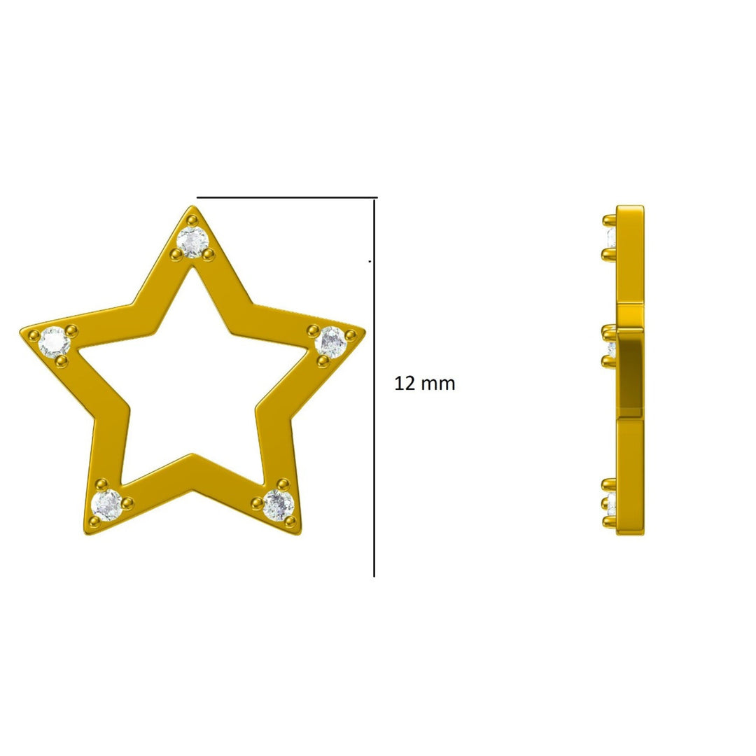 Kids Sparkling Star Diamond Stud Earrings, 14k Solid Gold, Natural Diamonds, Kids jewelry, Gift for toddlers, girls and kids Gift For Her