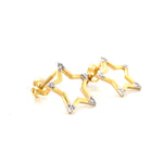 Load image into Gallery viewer, Kids Sparkling Star Diamond Stud Earrings, 14k Solid Gold, Natural Diamonds, Kids jewelry, Gift for toddlers, girls and kids Gift For Her
