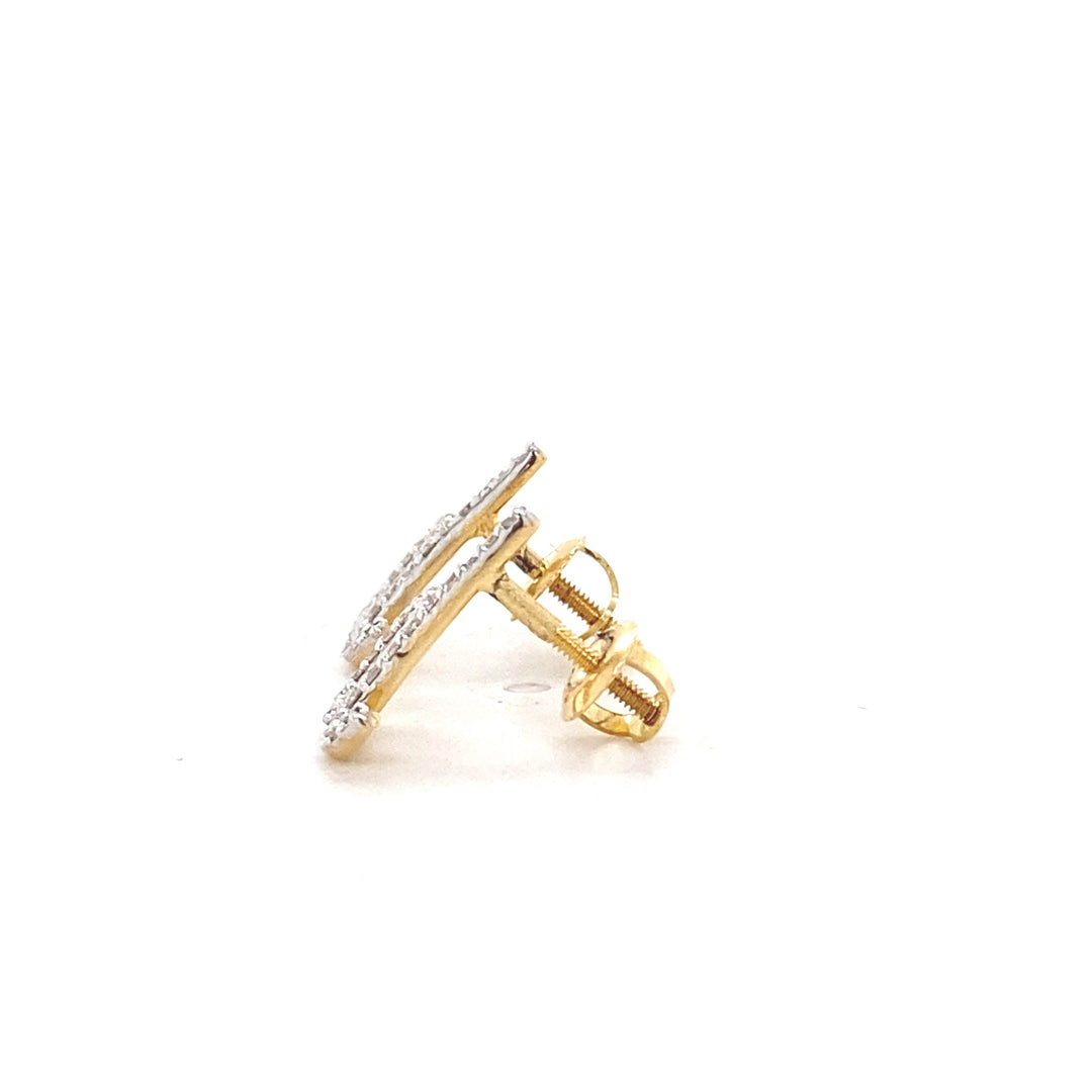 Kids Sparkling D-Initial Diamond Stud Earrings, 14k Solid Gold, Natural Diamonds, Kids jewelry, Gift for toddlers, girls and kids