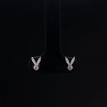 Load image into Gallery viewer, Kids Enameled Bunny Ears Diamond Stud Earrings, 14k Solid Gold, Natural Diamonds, Kids jewelry, Gift for toddlers, girls and kids
