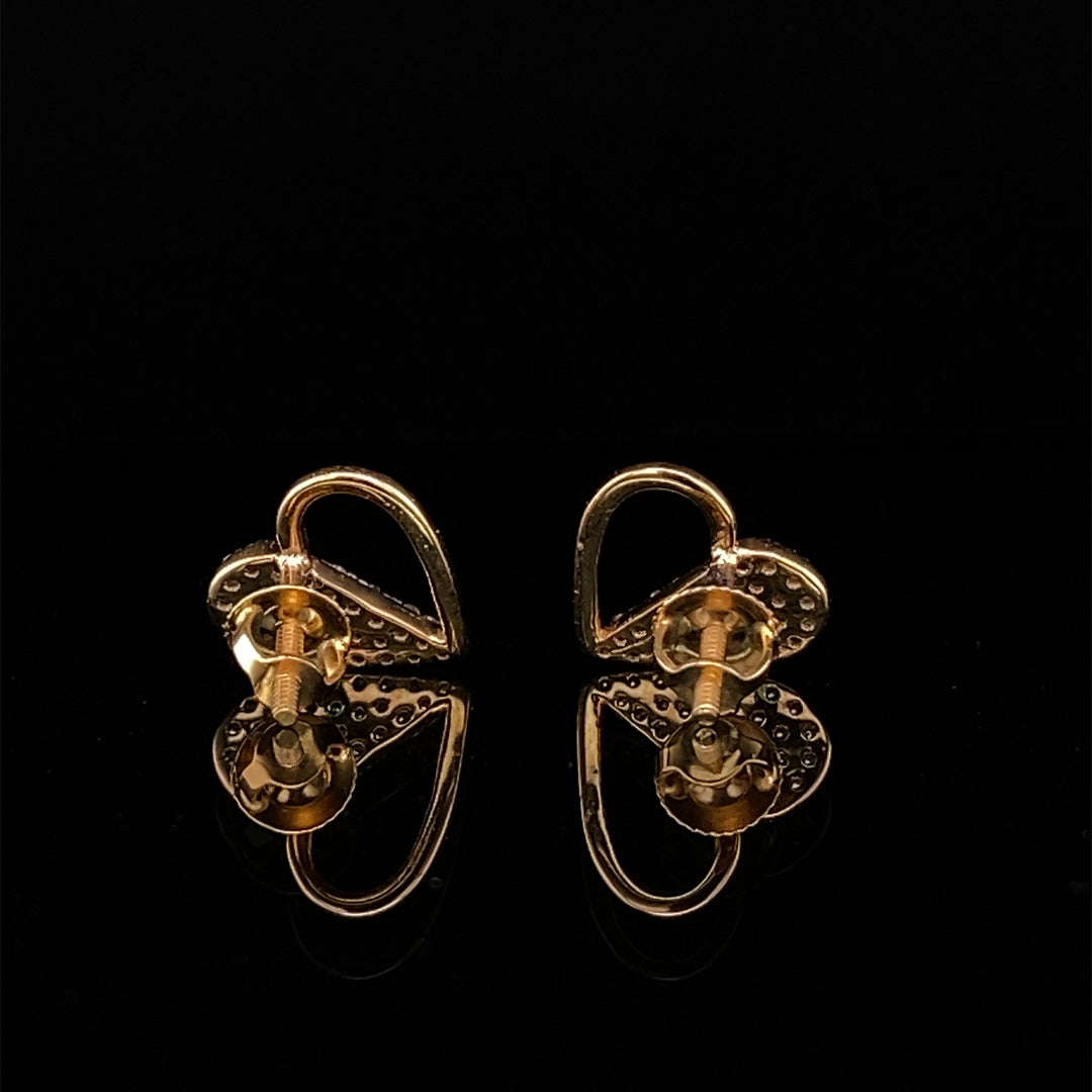 Kids Heart Diamond Stud Earrings, 14k Solid Gold, Natural Diamonds, Kids Jewelry, Gift for toddlers, girls and kids