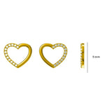 Load image into Gallery viewer, Kids Hollow Heart Diamond Stud Earrings, 14k Solid Gold, Natural Diamonds, Gift for toddlers, girls and kids, Ready To Ship
