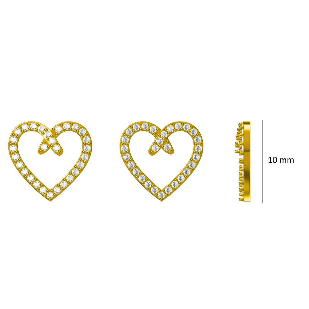 Kids Heart Design Diamond Stud Earrings, 14k Solid Gold, Natural Diamonds, Kids Jewelry,Gift for toddlers, kids and girls