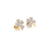 Load image into Gallery viewer, Kids Leaf Clover Diamond Stud Earrings, 14k Solid Gold, Natural Diamonds, Kids Jewelry, Gift for toddlers, girls and kids
