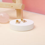 Load image into Gallery viewer, Kids Floral Diamond Stud Earrings, 14k Solid Gold, Natural Diamonds, Kids Swirl Jewelry, Gift for toddlers/girl/kids
