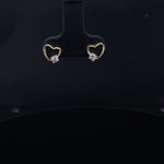 Load image into Gallery viewer, Kids Heart Diamond Stud Earrings, 14k Solid Gold, Natural Diamonds, Kids Jewelry, Gift for toddlers, girls and kids
