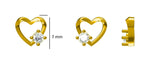 Load image into Gallery viewer, Kids Heart Diamond Stud Earrings, 14k Solid Gold, Natural Diamonds, Kids Jewelry, Gift for toddlers, girls and kids
