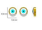 Load image into Gallery viewer, Kids' Evil Eye Diamond Stud Earrings, 14k Solid Gold, Natural Diamonds, Kids Protection Jewelry, Gift for toddlers/girls/kids
