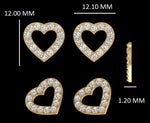 Load image into Gallery viewer, Kids Hollow Heart With Diamond Accents Stud Earrings, 14k Solid Gold, Natural Diamonds, Kids Jewelry, Gift for toddlers, girls and kids
