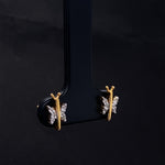 Load image into Gallery viewer, Kids Dragonfly Diamond Accents Stud Earrings, 14k Solid Gold, Natural Diamonds, Kids Jewelry, Gift for toddlers, girls and kids
