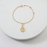 Load image into Gallery viewer, Virgo Horoscope Birth Sign Charm, 14k Solid Gold, Natural Diamonds, Zodiac Jewelry, Everyday Jewelry, Astrology Gift for her
