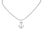 Load image into Gallery viewer, Anchor Diamond Pendant Charm, 14k Solid Gold, Natural Diamonds, Minimalist Gold Anchor Necklace, Dainty Gift for her
