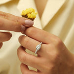 Load image into Gallery viewer, IGI Certified Round Solitaire Lab grown diamond ring: 14K Solid Gold Trillion Engagement Ring, Wedding Ring
