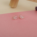 Load image into Gallery viewer, Kids Pink Bird Diamond Stud Earrings, 14k Solid Gold With Enameling, Natural Diamonds, Kids Jewelry, Gift for toddlers, girls and kids
