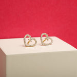 Load image into Gallery viewer, Kids Heart Design Diamond Stud Earrings, 14k Solid Gold, Natural Diamonds, Kids Jewelry,Gift for toddlers, kids and girls
