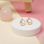 Load image into Gallery viewer, Kids Cupcake Diamond Stud Earrings, 14k Solid Gold, Natural Diamonds, Kids jewelry, Gift for toddlers, girls, and kids

