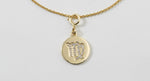 Load image into Gallery viewer, Virgo Horoscope Birth Sign Charm, 14k Solid Gold, Natural Diamonds, Zodiac Jewelry, Everyday Jewelry, Astrology Gift for her
