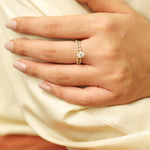 Load image into Gallery viewer, Round Solitaire Ring, Engagement Ring With Supporting Band, 14k Solid Gold, Eternity Ring, Natural Diamonds, Promise Ring, Gift For Her
