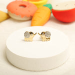 Load image into Gallery viewer, Kids Elephant Diamond Stud Earrings, 14k Solid Gold, Natural Diamonds, Kids jewelry, Gift for toddlers, girls and kids

