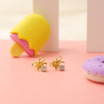 Load image into Gallery viewer, Kids Bow Diamond Stud Earrings, 14k Solid Gold, Natural Diamonds, Kids jewelry, Gift for toddlers, girls and kids

