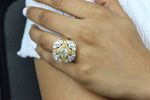 Load image into Gallery viewer, Yellow Sapphire Engagement Ring, Fancy Diamonds Ring, Dual Tone Diamond Ring, Natural Diamonds, 14k Solid Gold, Gift for her
