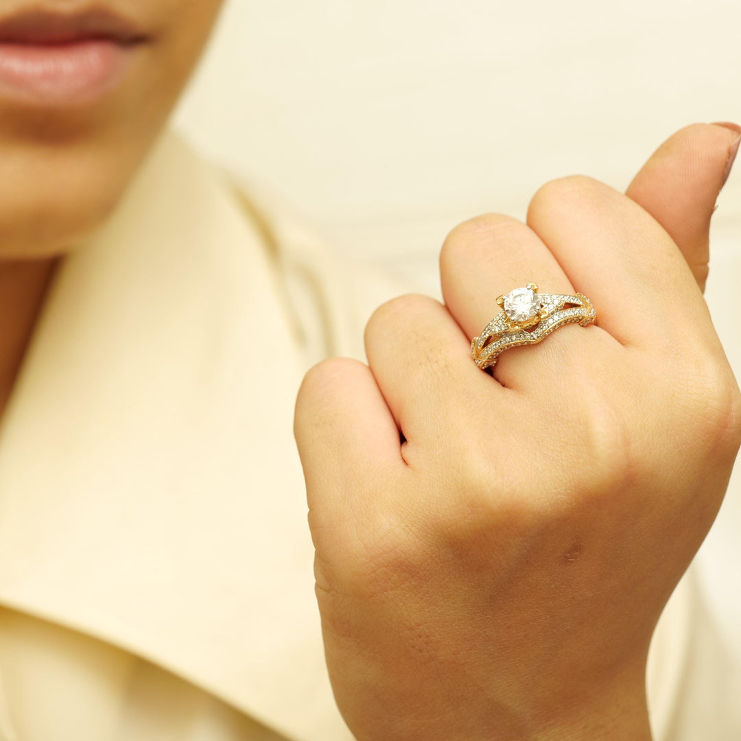 Round Solitaire Diamond Ring, Engagement Ring, 14k Solid Gold, Natural Diamonds, Wedding Bridal Jewelry, Gift For Her