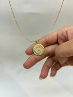 Load image into Gallery viewer, Personalized Initial Medallion Pendant Necklace, 14k Solid Gold Diamond Letter, Natural Diamonds, Custom Jewelry, Minimalist Gift For Her
