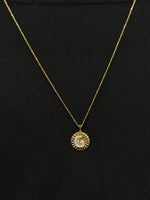 Load image into Gallery viewer, Personalized Initial Medallion Pendant Necklace, 14k Solid Gold Diamond Letter, Natural Diamonds, Custom Jewelry, Minimalist Gift For Her
