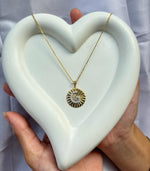 Load image into Gallery viewer, Personalized Initial Medallion Pendant Necklace, 14k Solid Gold Diamond Letter, Natural Diamonds, Custom Jewelry, Minimalist Gift For Her
