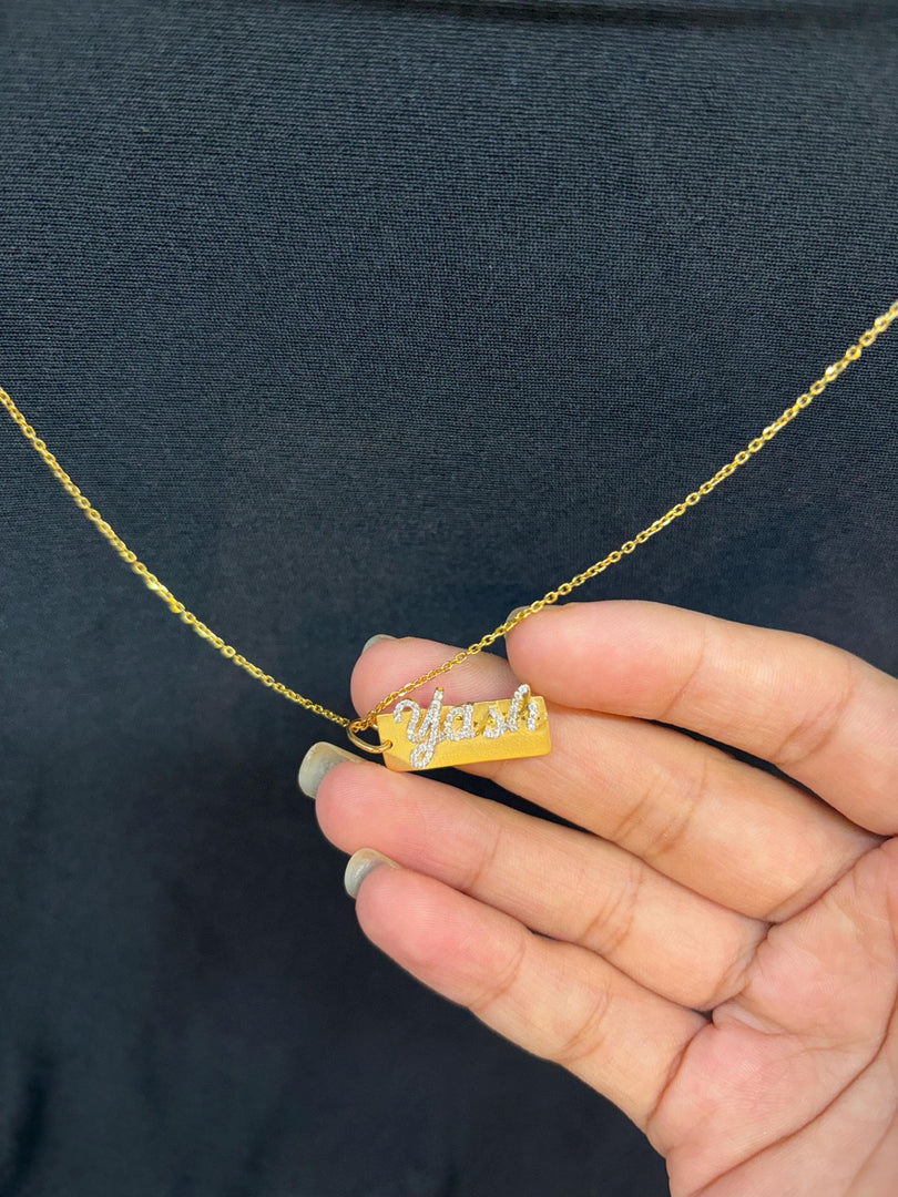 Personalized Name Pendant Necklace, 14k Solid Gold Diamond Letter, Natural Diamonds, Custom Jewelry,  Name Necklace, Minimalist Gift For Her