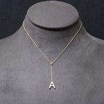 Load image into Gallery viewer, Personalized Initial Lariat Necklace, 14k Solid Gold Diamond Letter, Natural Diamonds, Custom Name Initial Jewelry, Minimalist
