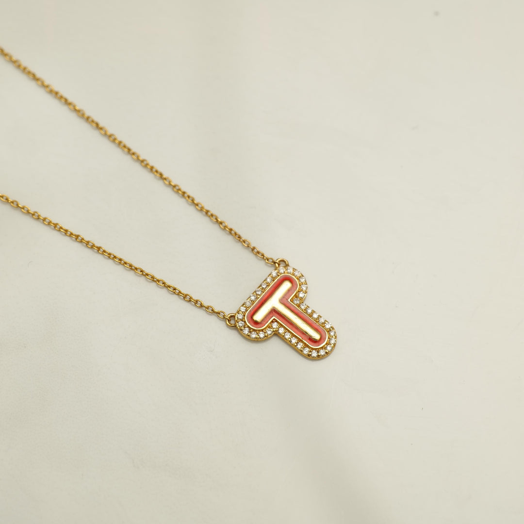 Personalized Initial Enamel Pendant, 14k Solid Gold Halo Diamond Necklace, Natural Diamonds, Custom Jewelry, Minimalist Gift For Her