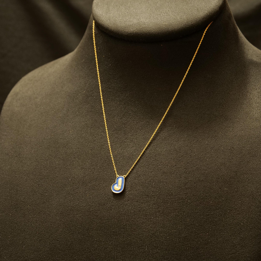 Personalized Initial Enamel Pendant, 14k Solid Gold Diamond Necklace, Natural Diamonds, Custom Jewelry, Minimalist Gift For Her