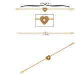 Load image into Gallery viewer, Heart Medallion Diamond Bracelet, 14k Solid Gold, Natural Diamonds, Custom Jewelry, Chain Bracelet, Gift For Her
