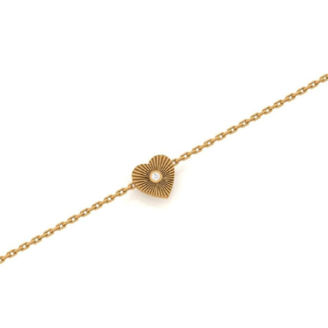 Heart Medallion Diamond Bracelet, 14k Solid Gold, Natural Diamonds, Custom Jewelry, Chain Bracelet, Gift For Her