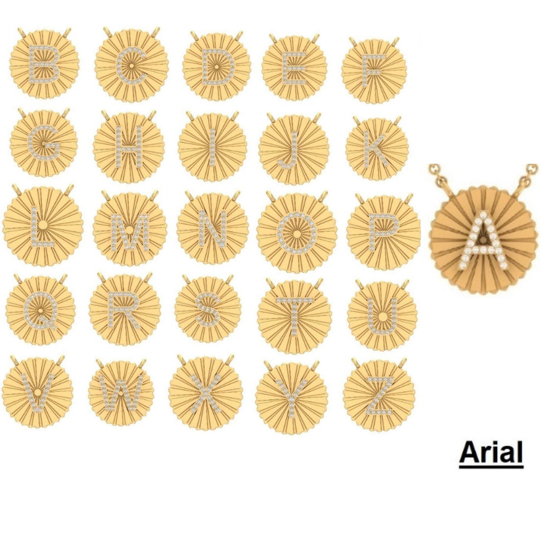 Personalized Initial Lariat Diamond Necklace, 14k Solid Gold, Natural Diamonds, Custom Minimalist Jewelry, Stacking Disc Letter Necklace