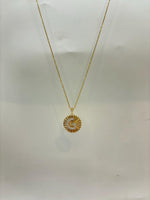 Load image into Gallery viewer, Personalized Initial Medallion Pendant Necklace, 14k Solid Gold Diamond Letter, Natural Diamonds, Custom Jewelry, Minimalist Gift For Her
