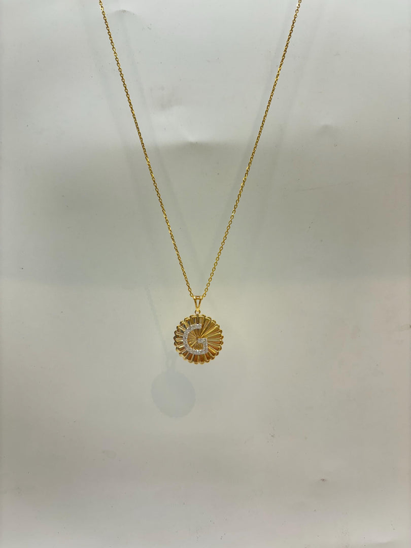 Personalized Initial Medallion Pendant Necklace, 14k Solid Gold Diamond Letter, Natural Diamonds, Custom Jewelry, Minimalist Gift For Her