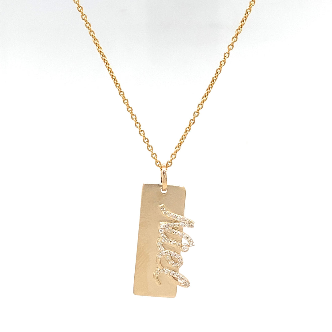 Personalized Name Pendant Necklace, 14k Solid Gold Diamond Letter, Natural Diamonds, Custom Jewelry,  Name Necklace, Minimalist Gift For Her