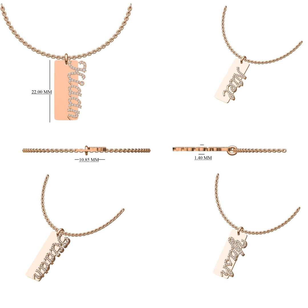 Personalized Name Pendant Necklace, 14k Solid Gold Diamond Letter, Natural Diamonds, Custom Jewelry,  Name Necklace, Minimalist Gift For Her