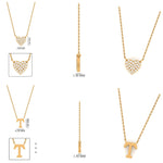 Load image into Gallery viewer, Personalized Initial Heart Diamond Lariat Necklace, 14k Solid Gold, Natural Diamonds, Custom Name Jewelry, Minimalist Letter Drop Chain
