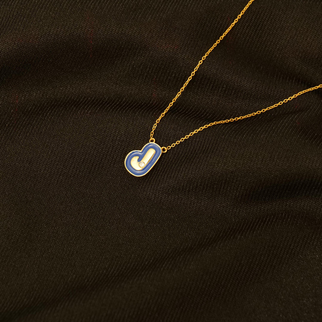 Personalized Initial Enamel Pendant, 14k Solid Gold Diamond Necklace, Natural Diamonds, Custom Jewelry, Minimalist Gift For Her
