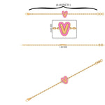 Load image into Gallery viewer, Personalized Initial Enamel Chain Bracelet, 14k Solid Gold, Natural Diamonds, Stacking Everyday Custom Jewelry, Letter Minimalistic Charm
